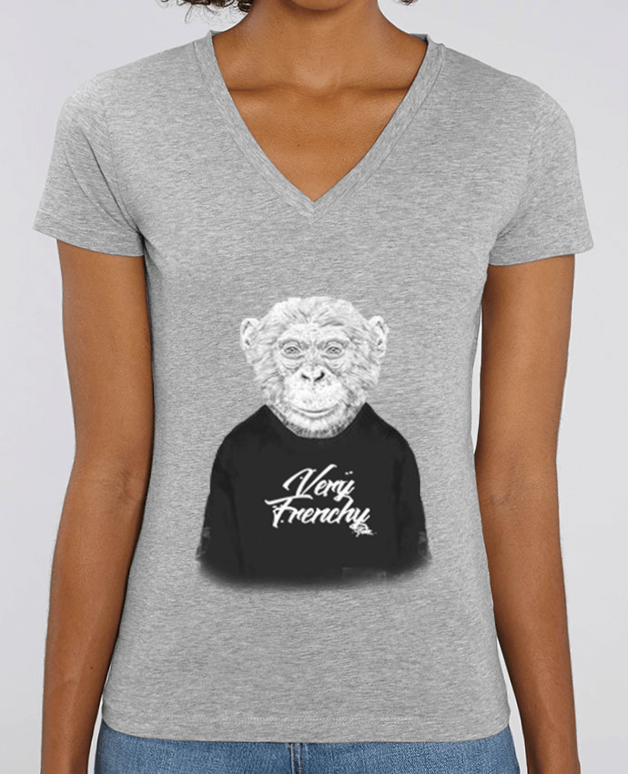 Women V-Neck T-shirt Stella Evoker Monkey Very Frenchy Par  Bellec