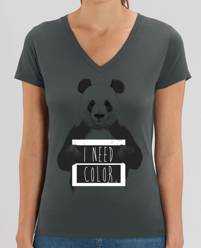 Women V-Neck T-shirt Stella Evoker I need color Par  Balàzs Solti