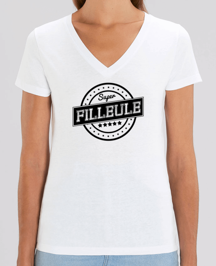 Camiseta Mujer Cuello V Stella EVOKER Super filleule Par  justsayin