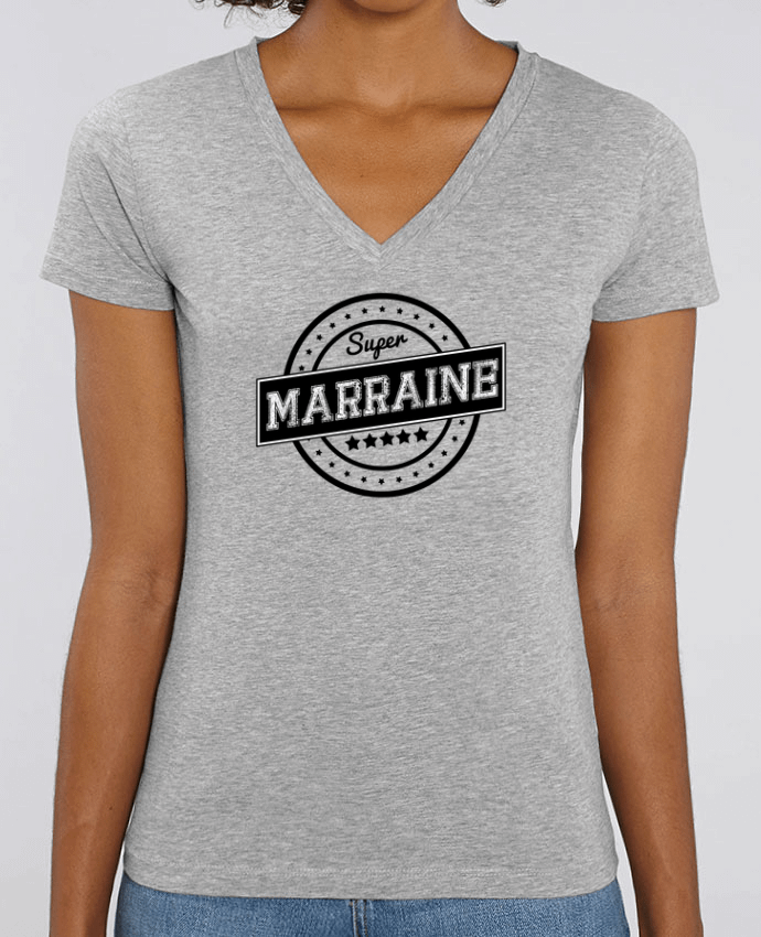 Tee Shirt Femme Col V Stella EVOKER Super marraine Par  justsayin