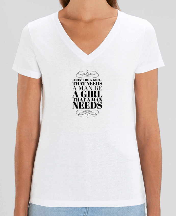 Women V-Neck T-shirt Stella Evoker Don't be a girl Par  Les Caprices de Filles