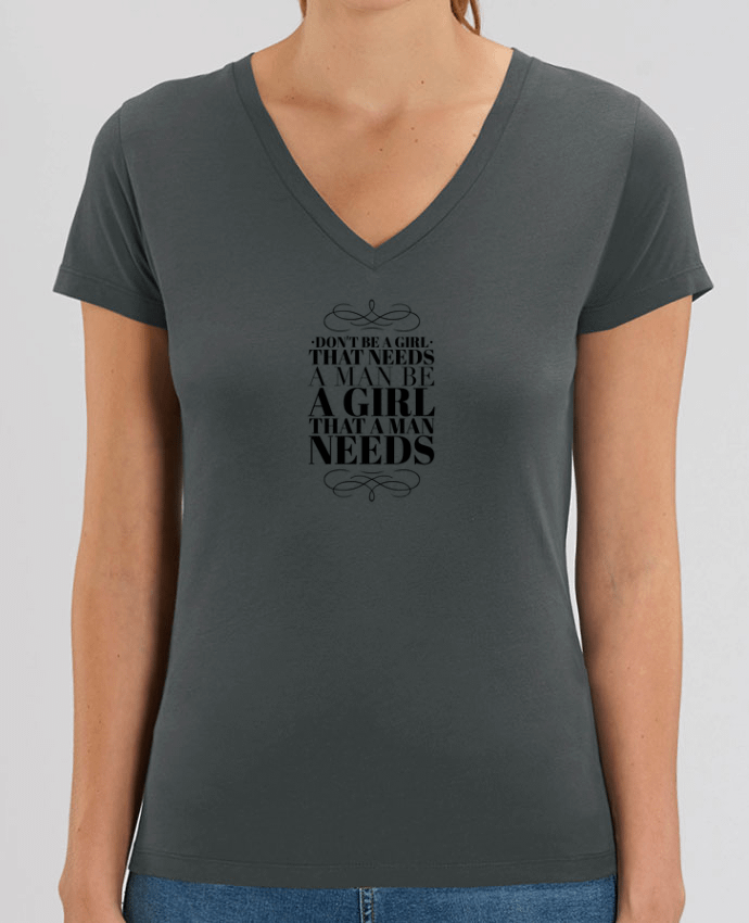 Camiseta Mujer Cuello V Stella EVOKER Don't be a girl Par  Les Caprices de Filles