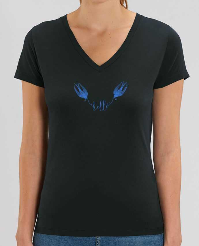 Women V-Neck T-shirt Stella Evoker Hello Par  Les Caprices de Filles
