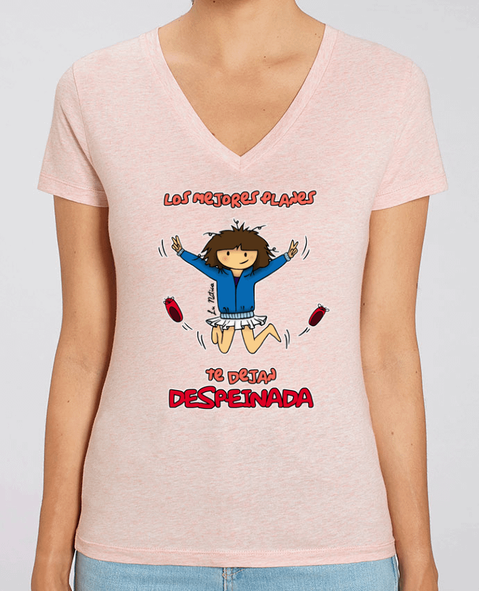 Tee-shirt femme Los mejores planes te dejan despeinada Par  lunática