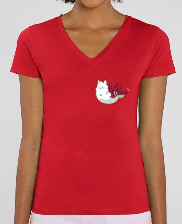 Camiseta Mujer Cuello V Stella EVOKER Mermaid Fluffy Par  Nana