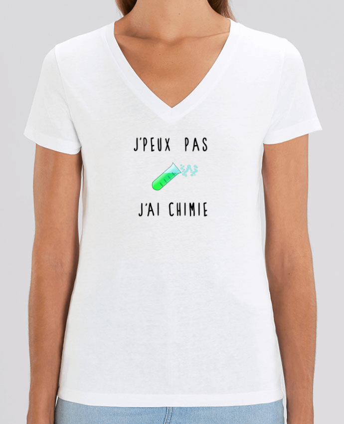 Women V-Neck T-shirt Stella Evoker J'peux pas j'ai chimie Par  Les Caprices de Filles