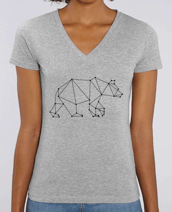 Women V-Neck T-shirt Stella Evoker Bear origami Par  /wait-design