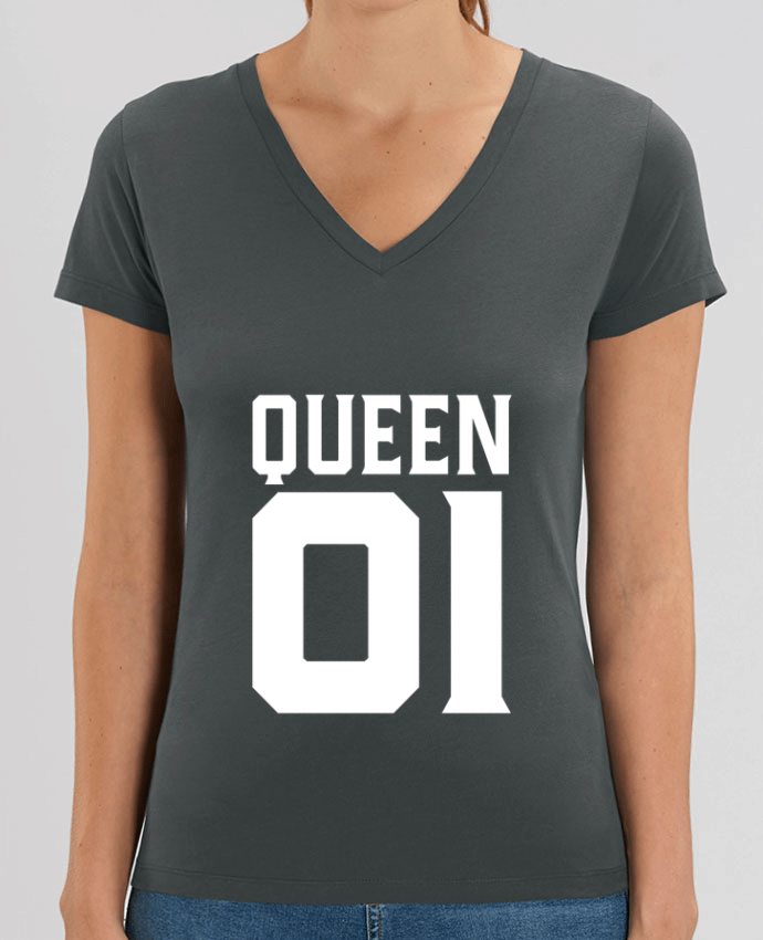 Tee Shirt Femme Col V Stella EVOKER queen 01 t-shirt cadeau humour Par  Original t-shirt