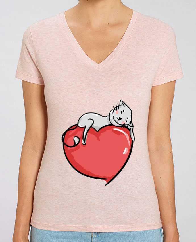 Women V-Neck T-shirt Stella Evoker CatLove Par  