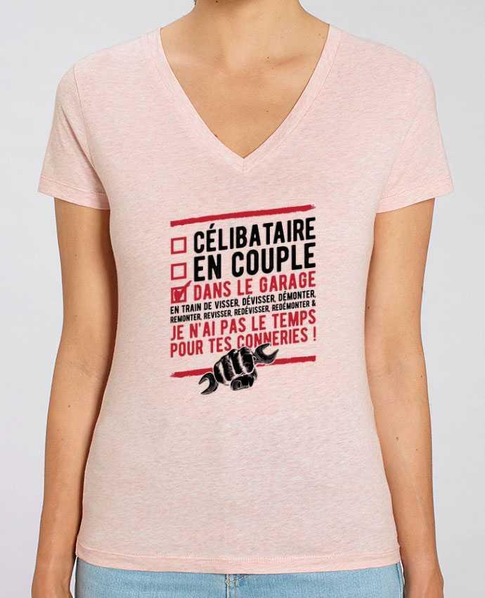 Tee Shirt Femme Col V Stella EVOKER Dans le garage humour Par  Original t-shirt