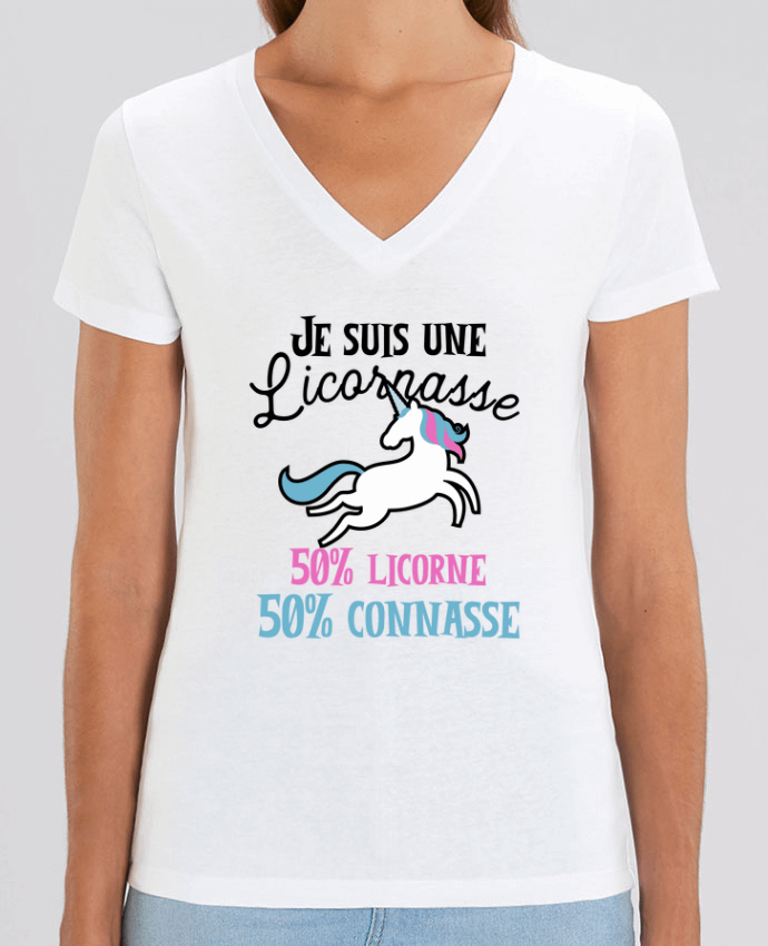 Women V-Neck T-shirt Stella Evoker Licornasse humour cadeau Par  Original t-shirt