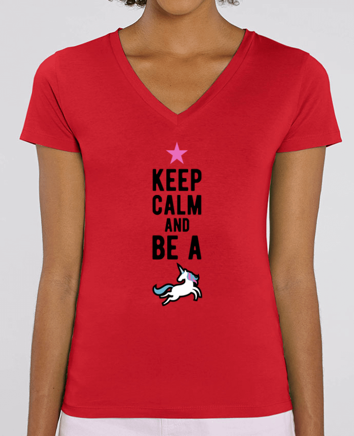 Women V-Neck T-shirt Stella Evoker Be a unicorn humour licorne Par  Original t-shirt