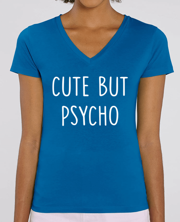 Camiseta Mujer Cuello V Stella EVOKER Cute but psycho Par  Bichette