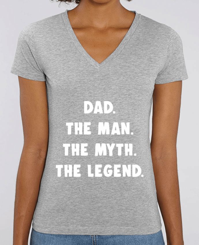 Camiseta Mujer Cuello V Stella EVOKER Dad the man, the myth, the legend Par  Bichette