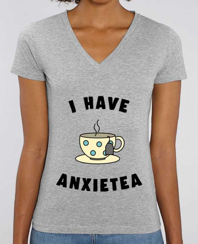 Women V-Neck T-shirt Stella Evoker I have anxietea Par  Bichette