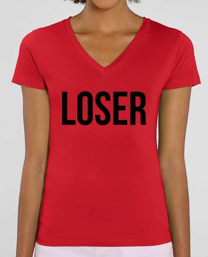 Women V-Neck T-shirt Stella Evoker Loser 2 Par  Bichette