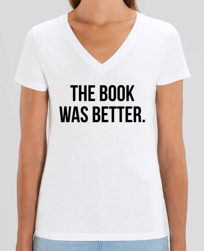 Camiseta Mujer Cuello V Stella EVOKER The book was better. Par  Bichette