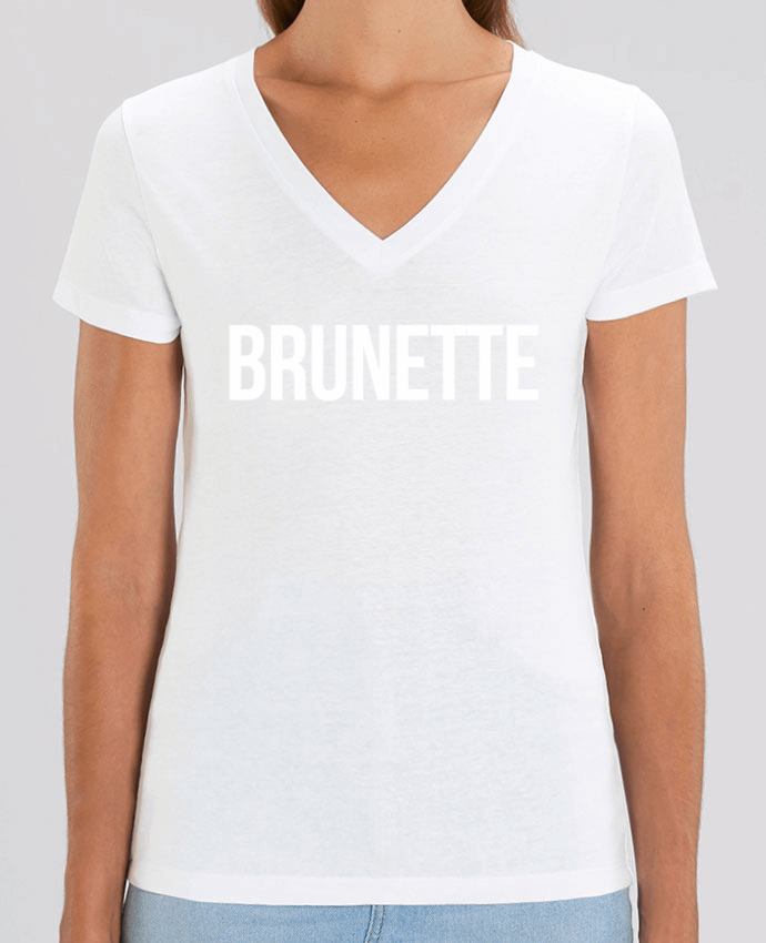 Tee Shirt Femme Col V Stella EVOKER Brunette Par  Bichette