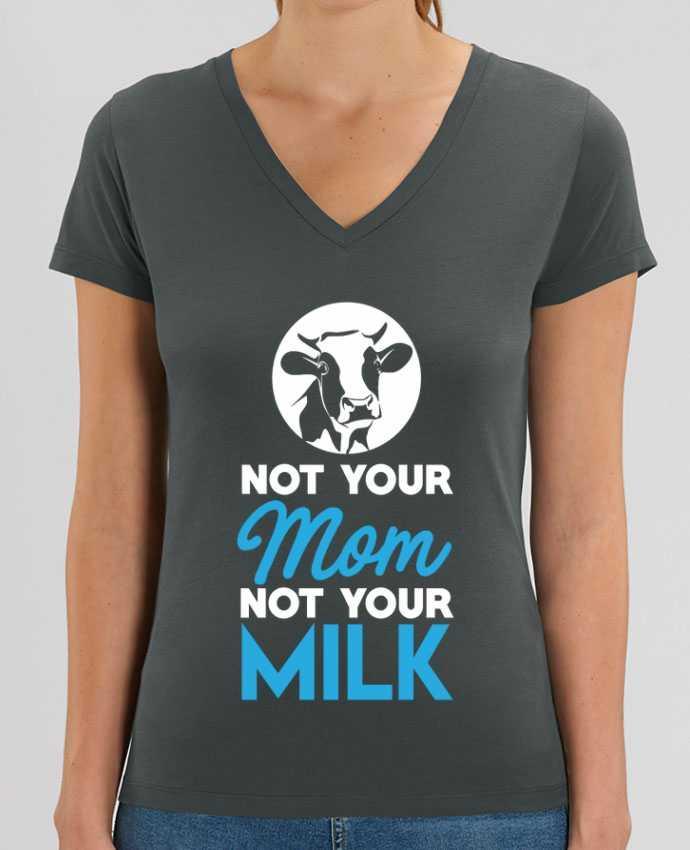 Women V-Neck T-shirt Stella Evoker Not your mom not your milk Par  Bichette