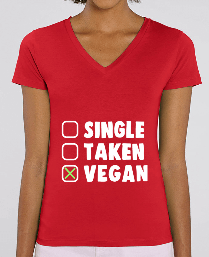 Tee Shirt Femme Col V Stella EVOKER Single Taken Vegan Par  Bichette