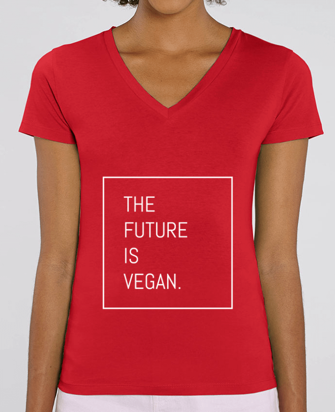 Women V-Neck T-shirt Stella Evoker The future is vegan. Par  Bichette