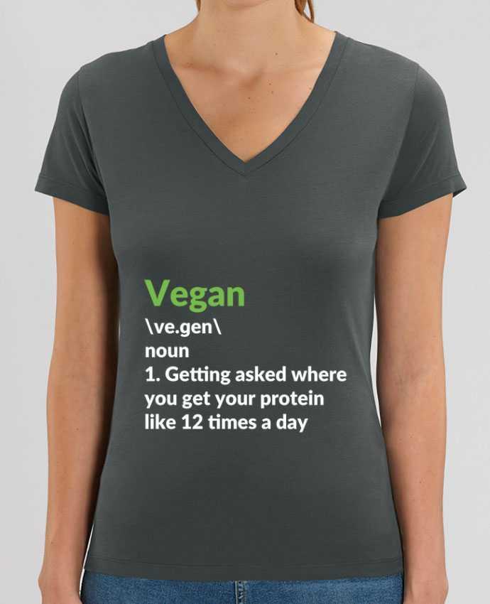 Women V-Neck T-shirt Stella Evoker Vegan definition Par  Bichette