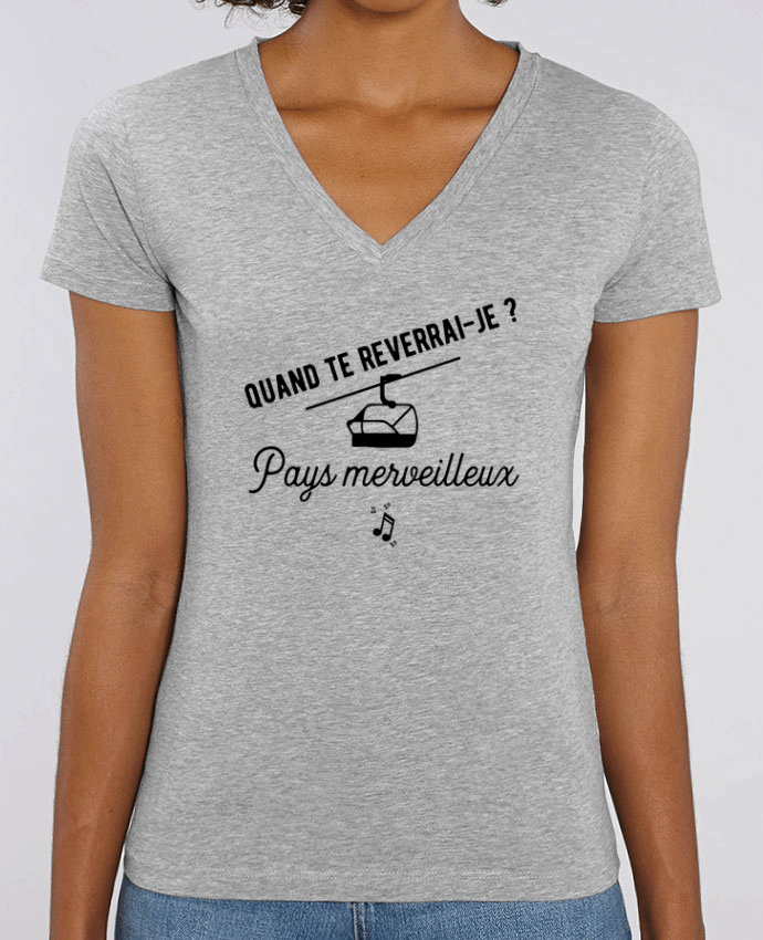 Tee Shirt Femme Col V Stella EVOKER Pays merveilleux humour Par  Original t-shirt