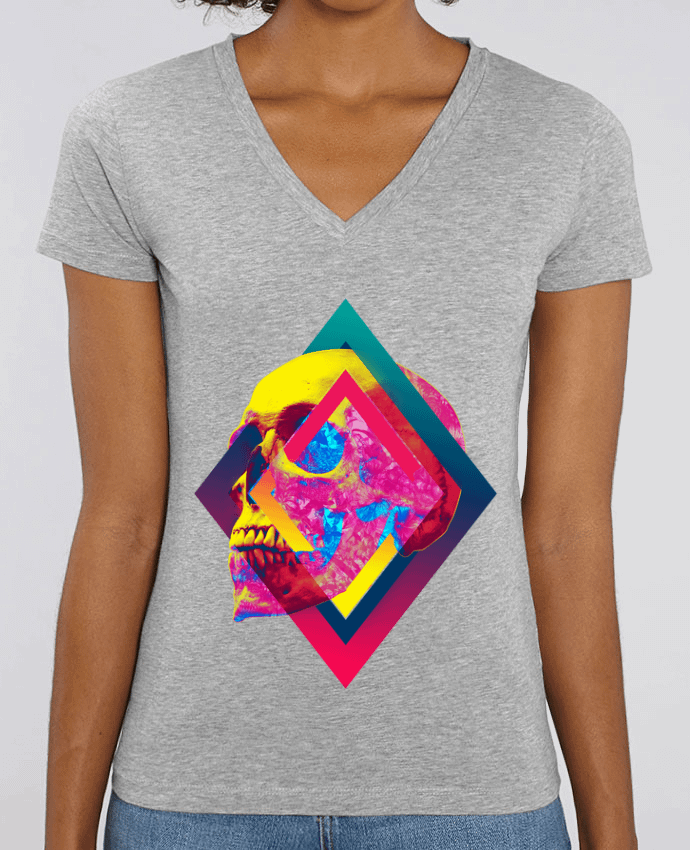 Camiseta Mujer Cuello V Stella EVOKER Lifeful Skull Par  ali_gulec