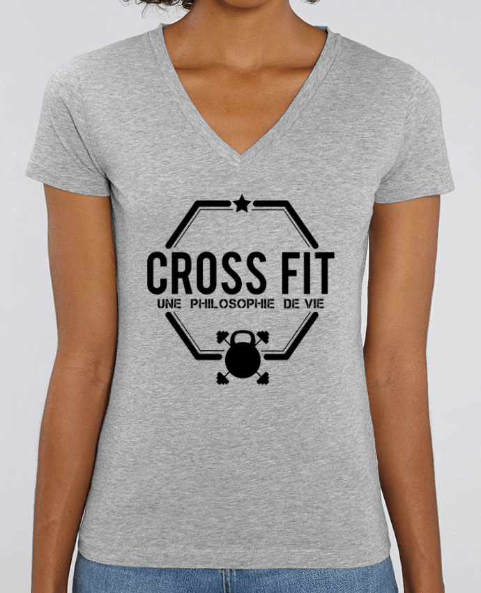 Camiseta Mujer Cuello V Stella EVOKER Crossfit une philosophie de vie Par  tunetoo