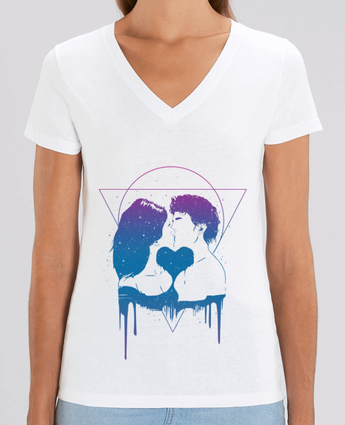 Women V-Neck T-shirt Stella Evoker Cosmic love II Par  Balàzs Solti