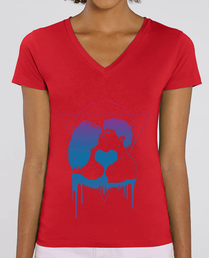 Women V-Neck T-shirt Stella Evoker Cosmic love II Par  Balàzs Solti