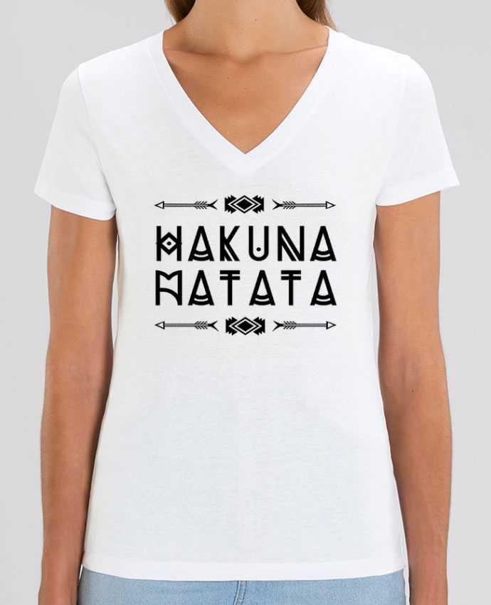 Women V-Neck T-shirt Stella Evoker hakuna matata Par  DesignMe