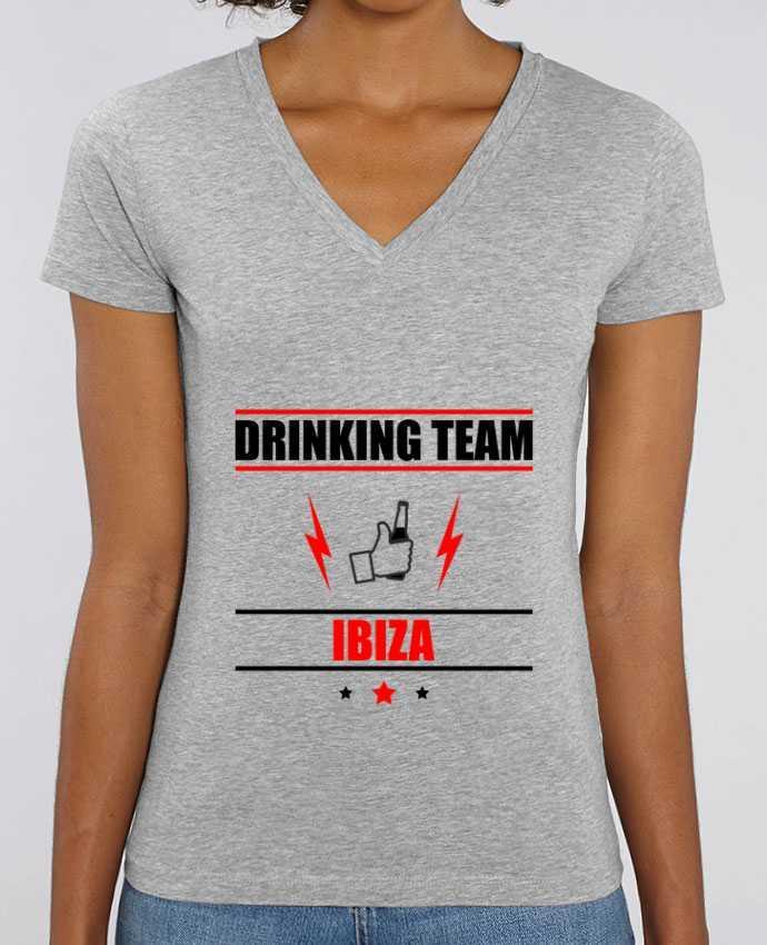 Tee Shirt Femme Col V Stella EVOKER Drinking Team Ibiza Par  Benichan