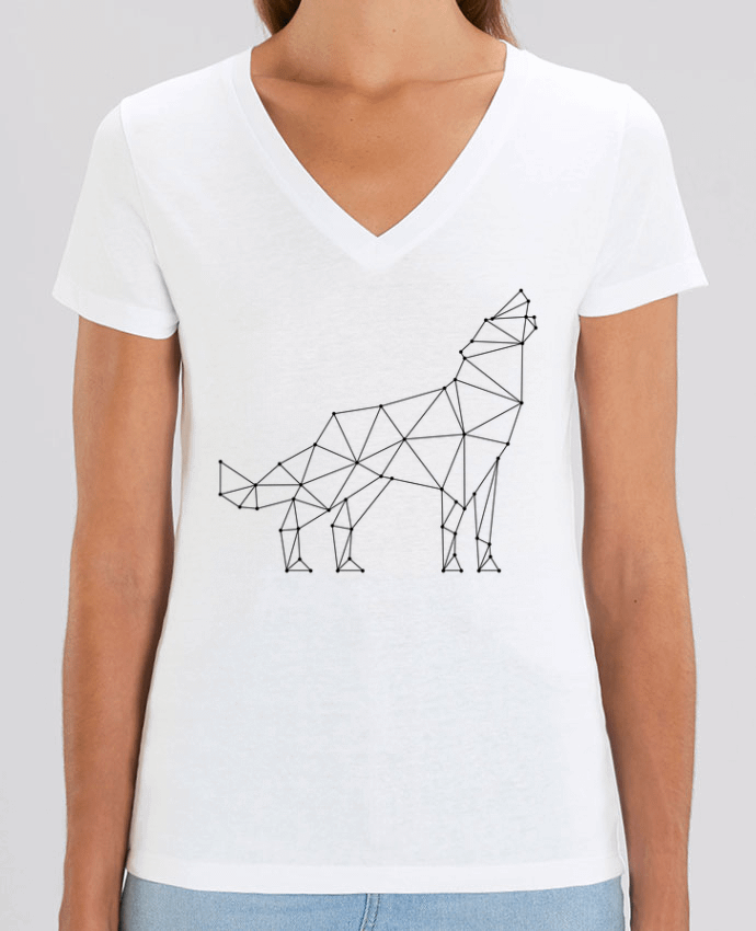 Women V-Neck T-shirt Stella Evoker wolf - geometry Par  /wait-design