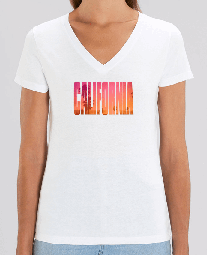 Tee Shirt Femme Col V Stella EVOKER California Par  justsayin