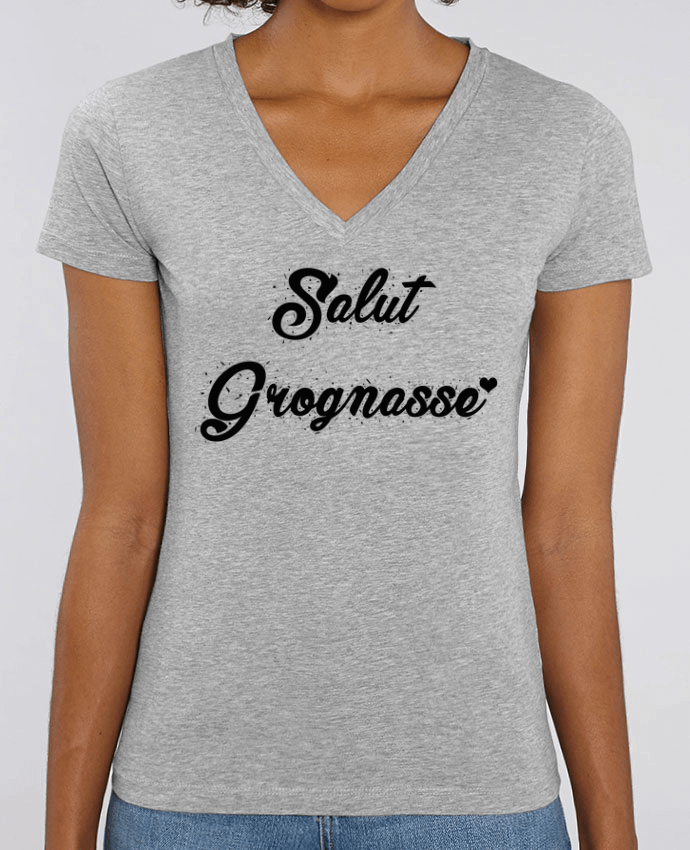 Women V-Neck T-shirt Stella Evoker Salut grognasse ! Par  tunetoo