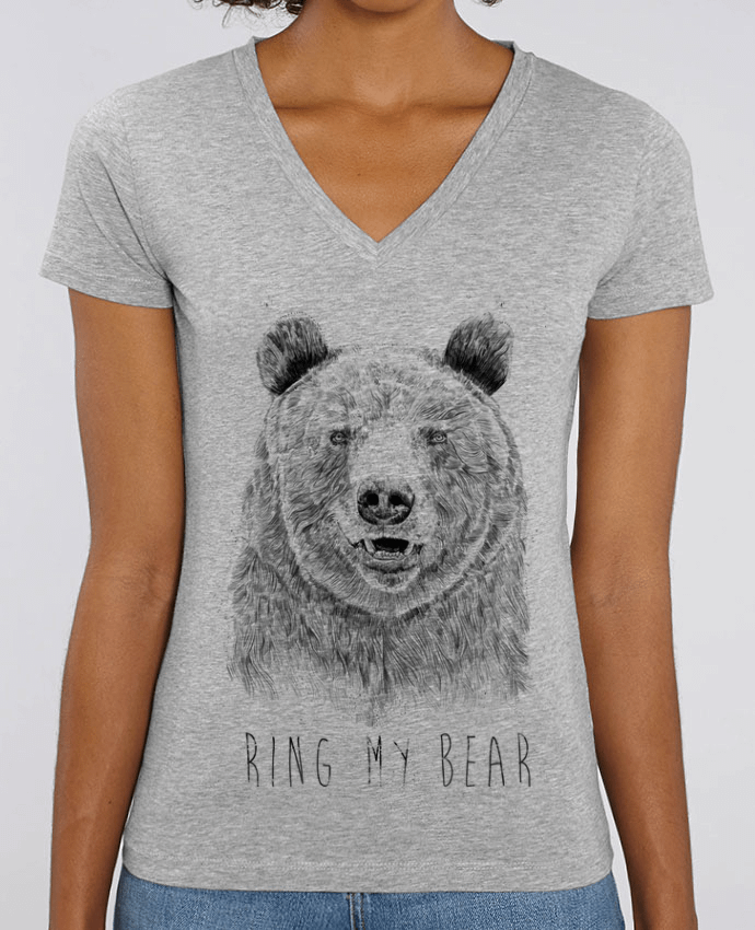 Tee Shirt Femme Col V Stella EVOKER Ring my bear (bw) Par  Balàzs Solti