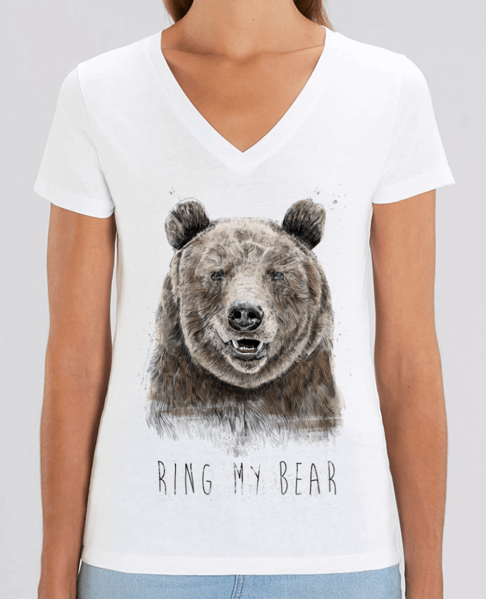 Camiseta Mujer Cuello V Stella EVOKER Ring my bear Par  Balàzs Solti