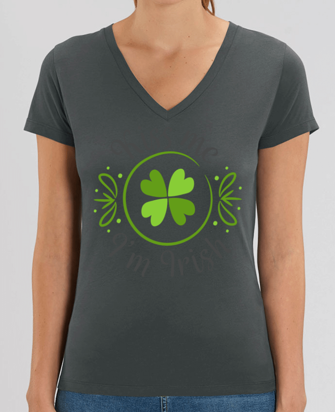 Women V-Neck T-shirt Stella Evoker Kiss me I'm Irish Par  tunetoo