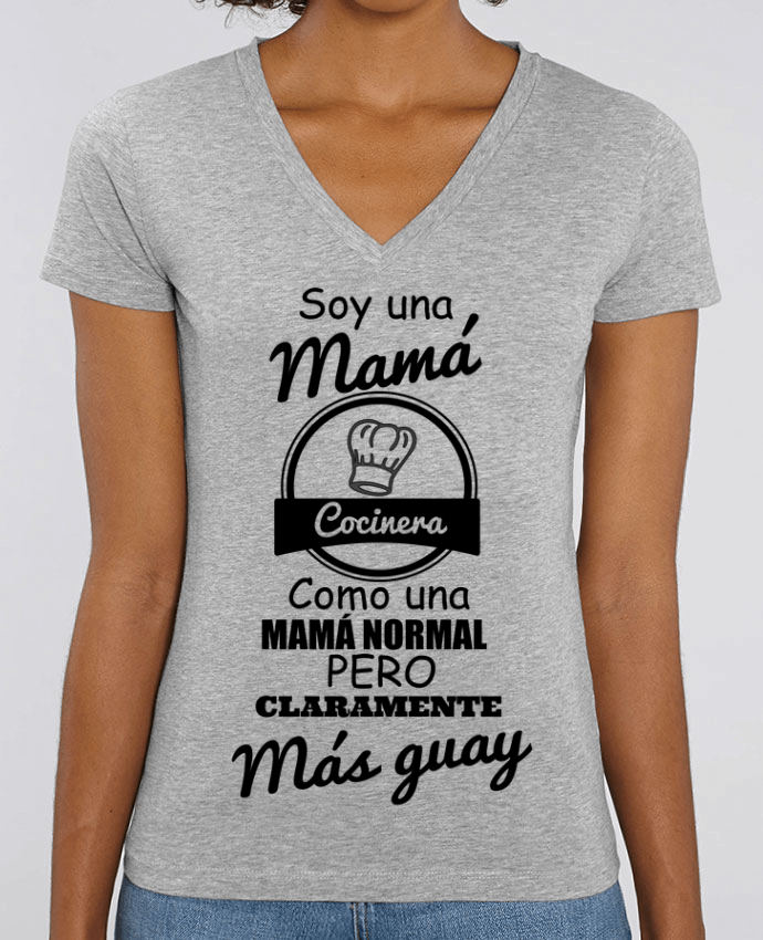 Camiseta Mujer Cuello V Stella EVOKER Mamá cocinera Par  tunetoo