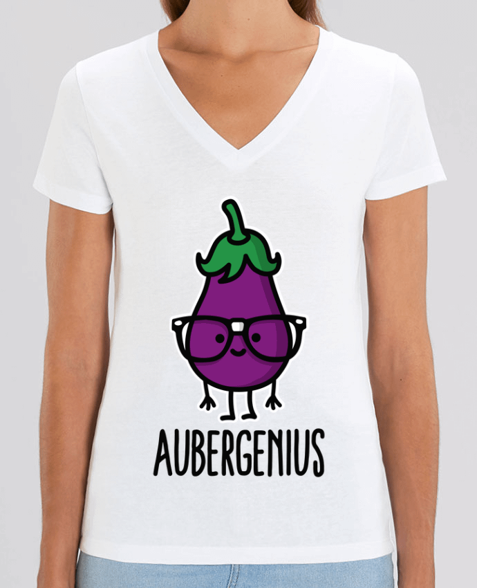 Camiseta Mujer Cuello V Stella EVOKER Aubergenius Par  LaundryFactory