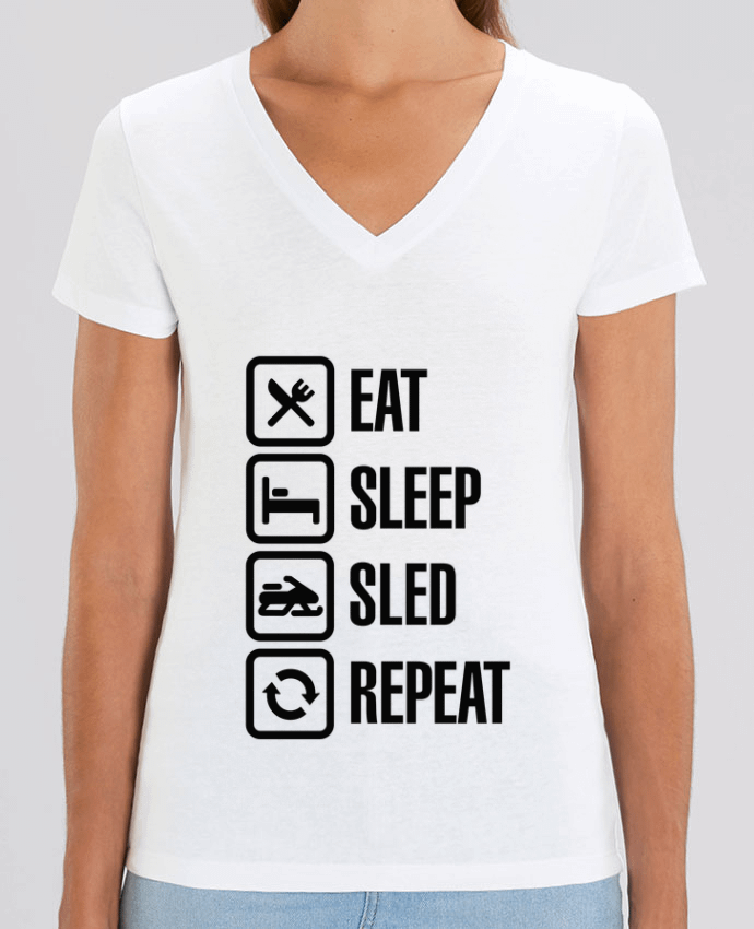 Tee-shirt femme Eat, sleep, sled, repeat Par  LaundryFactory