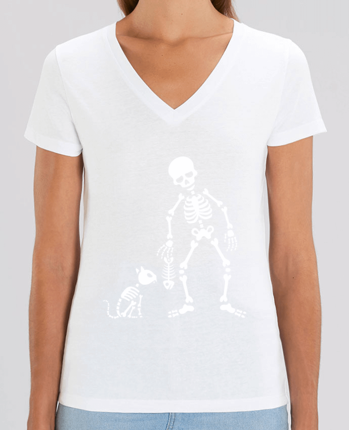 Camiseta Mujer Cuello V Stella EVOKER Cats like fish Par  LaundryFactory
