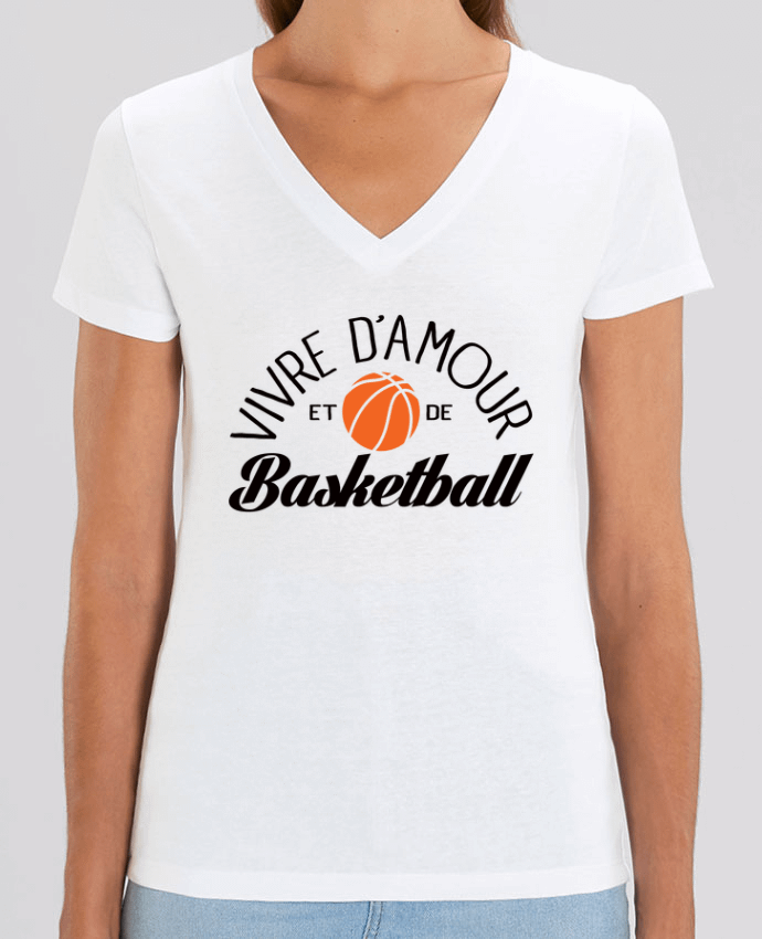 Tee-shirt femme Vivre d'Amour et de Basketball Par  Freeyourshirt.com