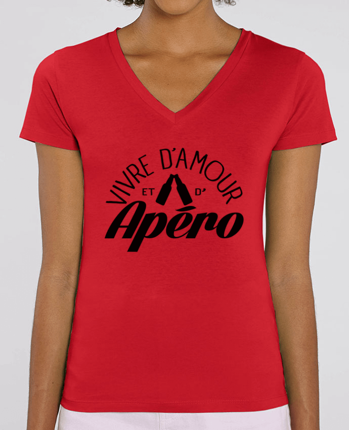 Tee-shirt femme Vivre d'Amour et d'Apéro Par  Freeyourshirt.com