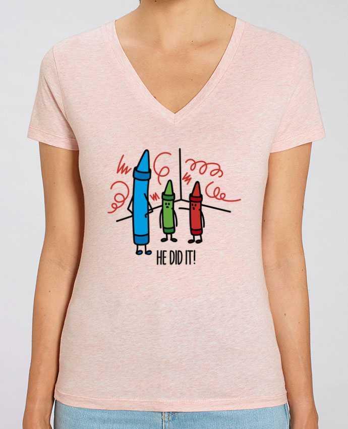 Women V-Neck T-shirt Stella Evoker He did it Par  LaundryFactory