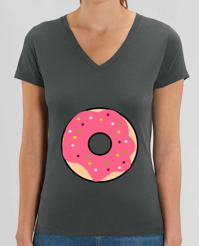 Camiseta Mujer Cuello V Stella EVOKER Donut Rose Par  K-créatif