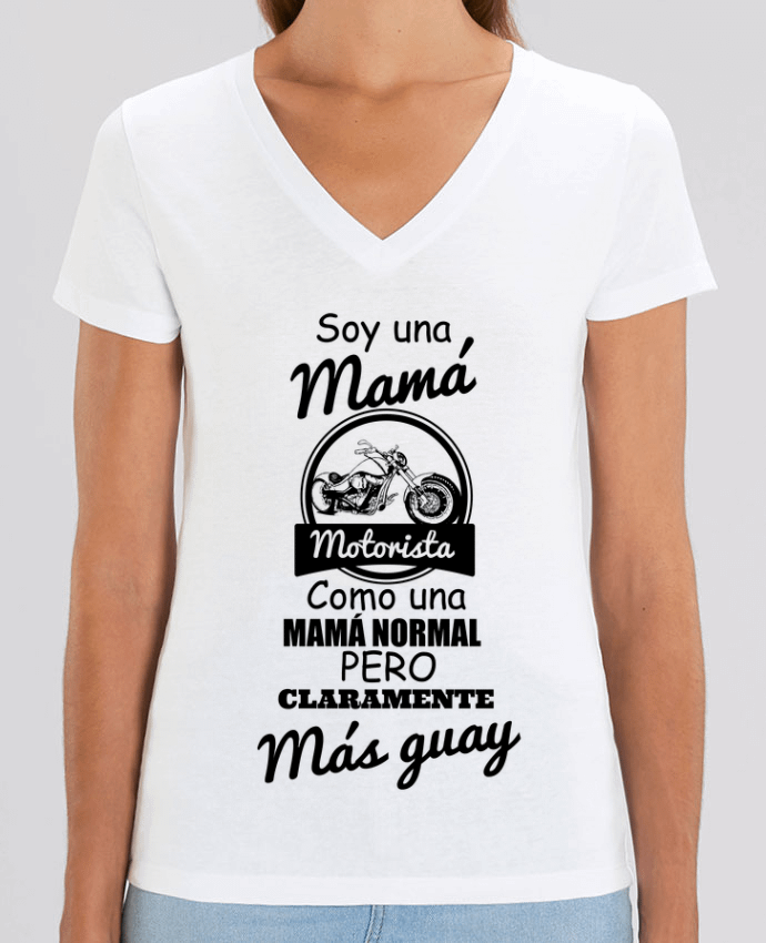 Women V-Neck T-shirt Stella Evoker Mamá motorista Par  tunetoo