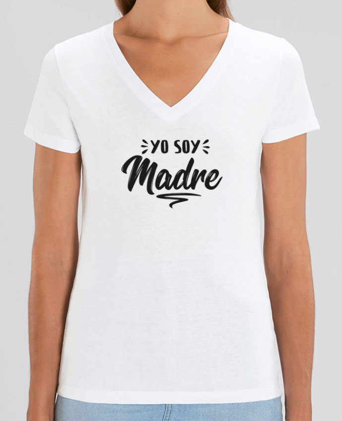 Camiseta Mujer Cuello V Stella EVOKER Soy madre Par  tunetoo