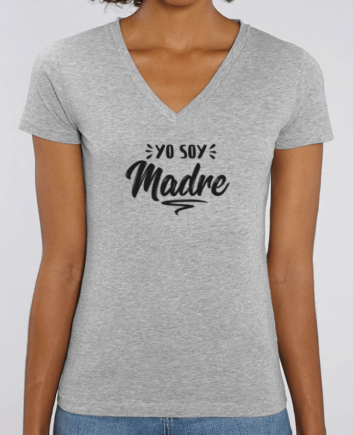 Camiseta Mujer Cuello V Stella EVOKER Soy madre Par  tunetoo